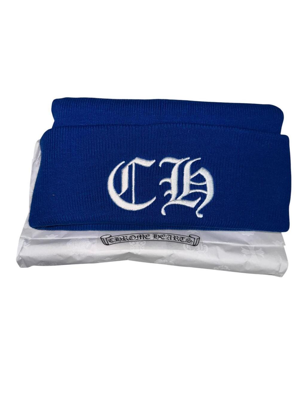 Chrome Hearts Royal Blue Embroidered Logo Beanie